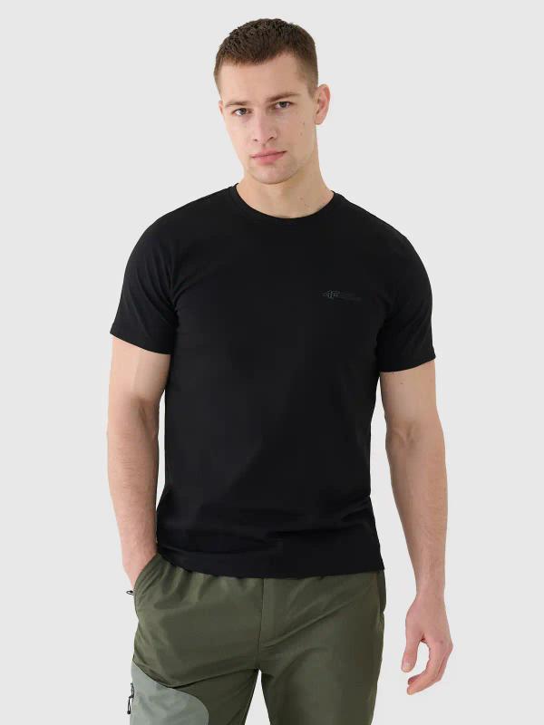 4F t-shirt męski koszulka bawełniana 4FWSS25TTSHM2003 czarna (L)