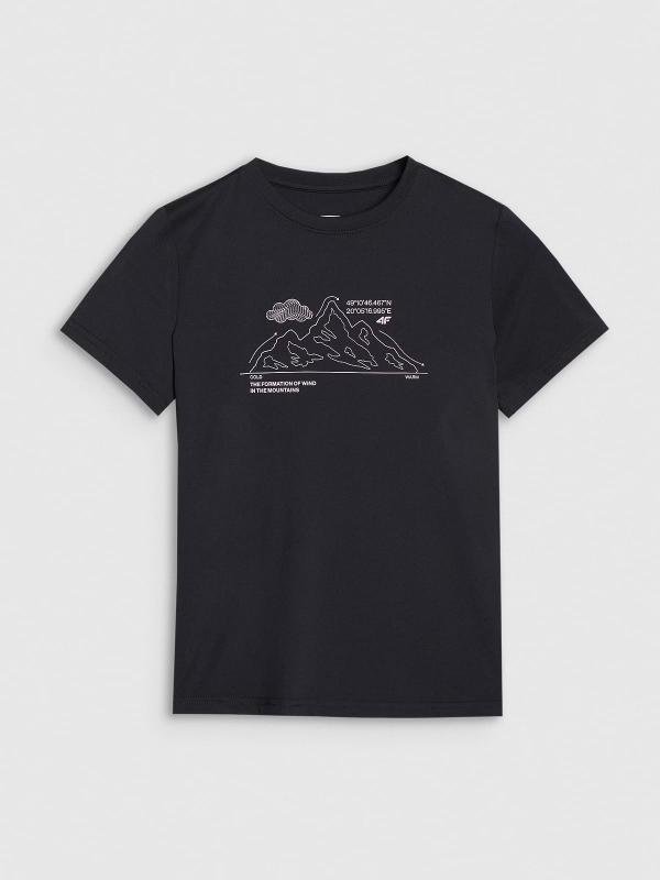 4F koszulka sportowa trekkingowa t-shirt dla dziewczynki 4FJWSS25TFTSF1199 czarna (158/164)