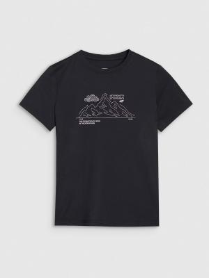 4F koszulka sportowa trekkingowa t-shirt dla dziewczynki 4FJWSS25TFTSF1199 czarna (158/164)