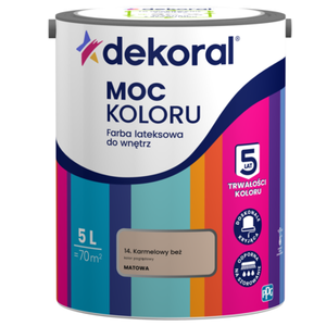 Farba lateksowa do wnętrz MOC KOLORU Karmelowy beż 5 l Dekoral