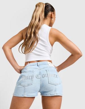Juicy Couture Szorty Denim Diamente Logo