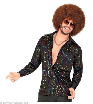 Koszula Disco Kropki Strój Disco Lata 70 Lata 80 Błyszcząca L/XL