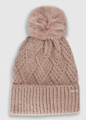 4F czapka damska zimowa beanie 4FJWAW25ACAPF647 beżowa (one size)