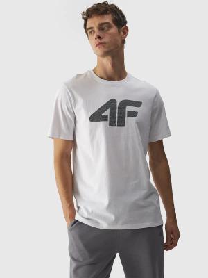 4F koszulka męska sportowa t-shirt bawełniany M1844 biały (S)