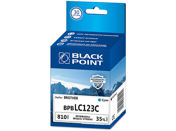 Tusz BLACK POINT BPBLC123C Zamiennik Brother LC123C