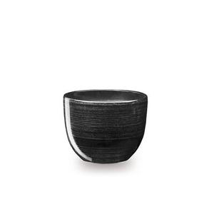 Donica ceramiczna Baryłka 3 J1432 19 cm czarny ze srebrem