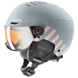 Uvex Rocket jr. Visor kask narciarski dziecięcy z wizjerem snowboard szary (54-58)