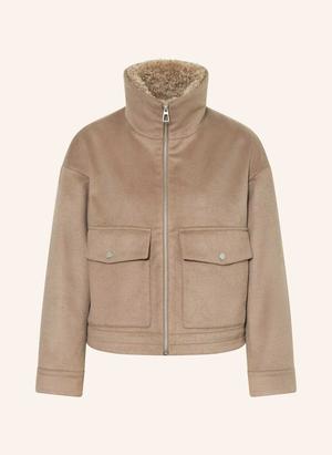 Darling Harbour Bluzon Z Pluszowym Materiałem beige