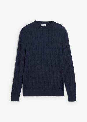 Sweter we wzór w warkocze z czystej bawełny organicznej