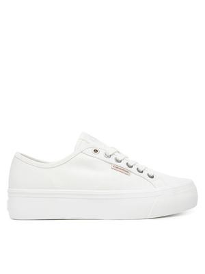 Calvin Klein Jeans Tenisówki Vulc Flatform Ctn Logo Tag YW0YW01838 Biały