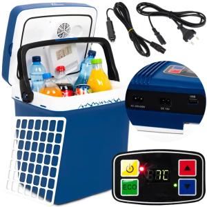 LODÓWKA TURYSTYCZNA 32L SAMOCHODOWA AGREGAT 12-230V LCD USB FUNKCJA GRZANIA