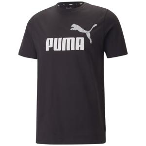 PUMA koszulka męska t-shirt bawełniany ESS+ 2 Col Logo Tee czarno/biała (M)