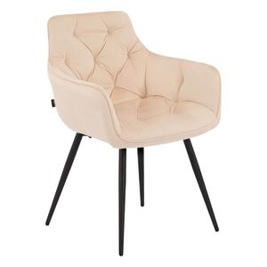 Krzesło tapicerowane DC-0082-3 | Jasny beż | Nogi czarne | OUTLET