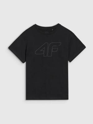 4F koszulka bawełniana t-shirt dla chłopca 4FJWMM00TTSHM2331 czarna (152)