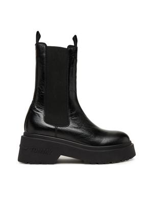 Tommy Jeans Sztyblety Tjw Chunky Shiny EN0EN02888 Czarny