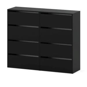 Szafka Na Buty Wysoka Czarna 120 CM 8 Półek Regał Stojak Bez Siedziska Loft