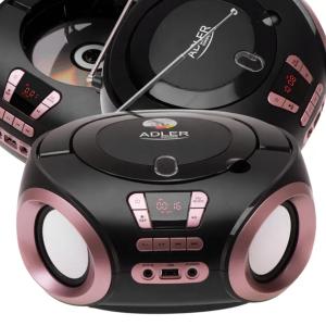 Radio przenośne Boombox CD audio i MP3 USB AUX LCD radio FM Adler AD 1181