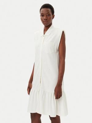 Liu Jo Sport Sukienka koszulowa TA5191 J5942 Écru Regular Fit