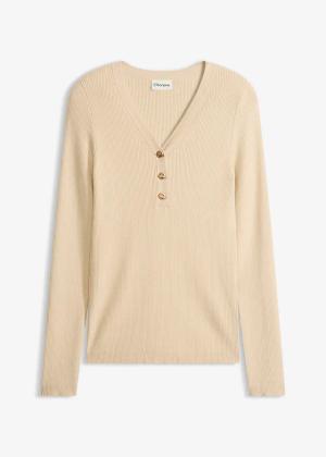 Sweter w prążek z wiskozą