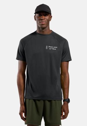 ODLO Koszulka z krótkim rękawem męska T-shirt crew neck s/s ESSENTIAL PRINT czarna (L)