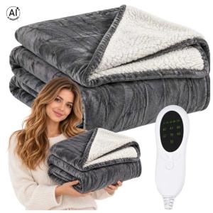 KOC ELEKTRYCZNY MATA GRZEWCZA PODGRZEWANY GRUBY MIĘKKI 183x213CM TIMER