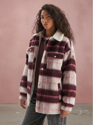 Roxy Kurtka koszulowa Passage Of Time ERJJK03670 Bordowy Relaxed Fit