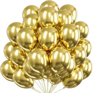 Balony złote złoty balon chrom 1-99 Urodziny komunia 26cm Duże 50 szt