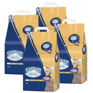 CATSAN Ultra plus zbrylający żwirek dla kota 4x15 l