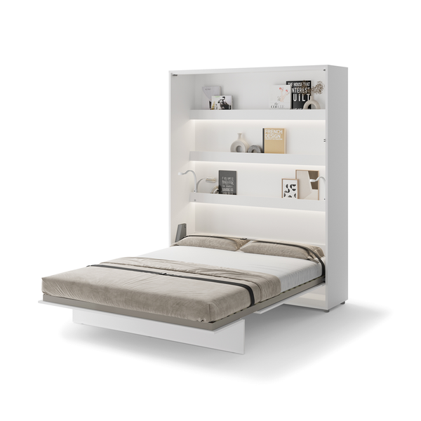 Półkotapczan pionowy BC-12 Bed Concept 160x200 cm 160x200 cm | Biały połysk | składany | funkcjonalny | oszczędność przestrzeni