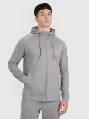 4F zapinana treningowa bluza męska z drapanej dzianiny 4FWMM00TFSWM654 szara (S)