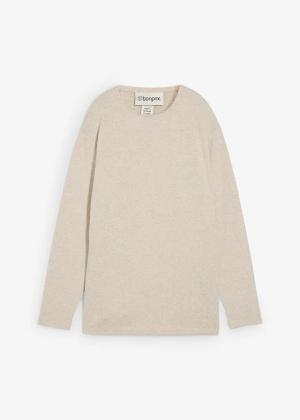 Długa bluza z dzianinowego materiału