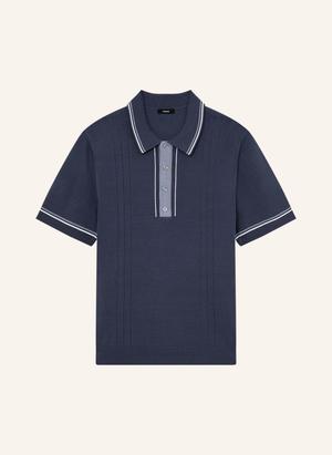 Reiss Dzianinowa Koszulka Polo Rothwell blau