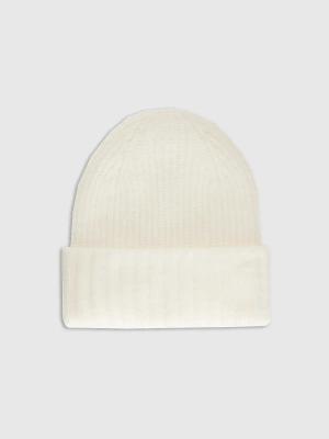 4F czapka damska zimowa beanie o prążkowanym splocie 4FWAW25ACAPF568 biała (M)