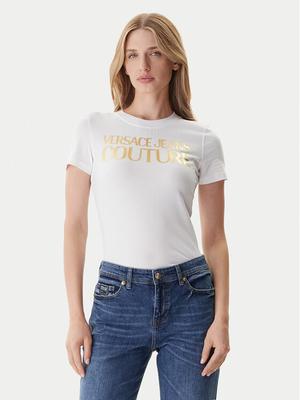 Versace Jeans Couture T-Shirt 79HAHT02 CJ03T Biały Regular Fit