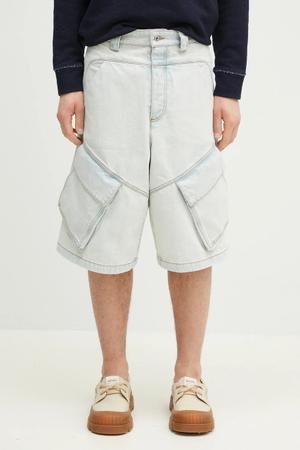 Marcelo Burlon szorty jeansowe Bleach Dnm Wide Cargo Shorts Light Blue