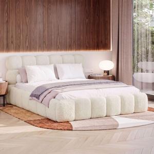 Łóżko tapicerowane z pojemnikiem SFG0201 | 180x200 | Boucle | Biały #2