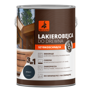 Lakierobejca do drewna szybkoschnąca 2,5 l antracyt DRAGON