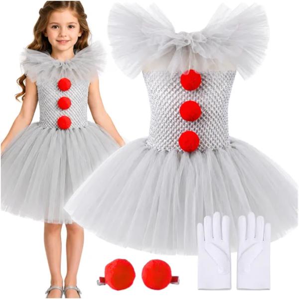 STRÓJ ARLEKIN PRZEBRANIE KLAUN SUKIENKA TUTU HALLOWEEN BAL ZESTAW 140/160