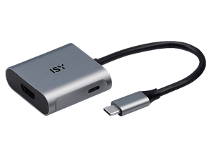 Adapter USB-C na HDMI ISY IAD-1015-1 + funkcja zasilania Srebrny