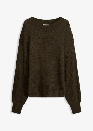 Sweter oversize w ażurowy wzór