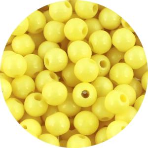 Koraliki Gładkie Klasyczne w Kształcie Kulki 6mm Akryl Żółte 50szt różaniec