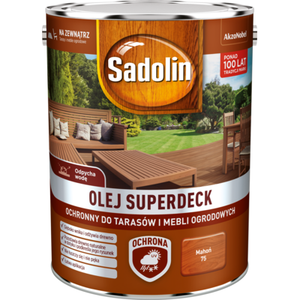 Olej do tarasów i mebli ogrodowych Superdeck Mahoń 5 l Sadolin