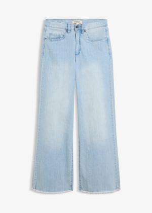 Jeansy ze stretchem wide leg, high waist