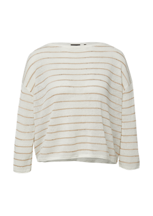 Sweter z dzianiny lnianej z cekinowymi detalami