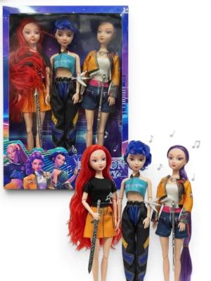 LALKI ŚPIEWAJĄCE Kpop Demon Hunters ZESTAW k-popowe łowczynie demonów 3szt
