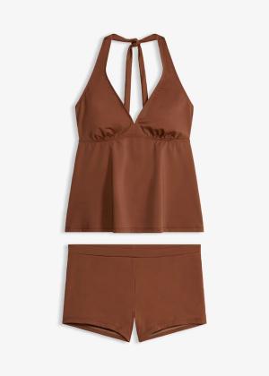 Tankini z dekoltem typu halter i spodenkami bikini  (2 części)