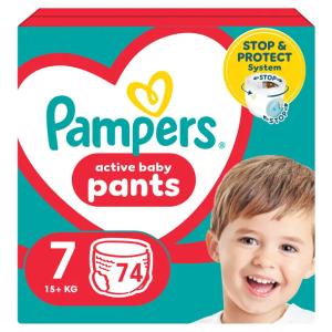 Pampers Active Baby Pants Pieluchomajtki, rozmiar 7, 15kg+, 74 szt, BOX