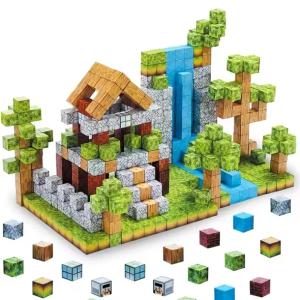 Klocki magnetyczne 200 Konstrukcyjne Montessori Minecraft Pixel&Craft