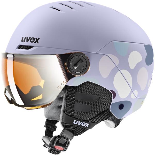 Kask narciarski dziecięcy UVEX Rocket junior Visor fioletowy (51-55)
