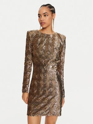 Elisabetta Franchi Sukienka koktajlowa AR-57J-47E2-V900 Złoty Regular Fit